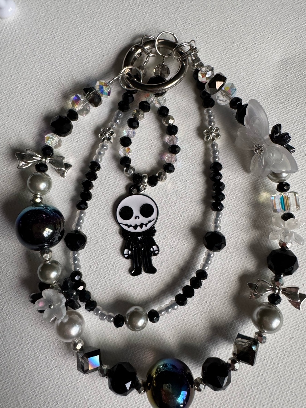 Halloween Jack Skellington Black & White Phone Charm